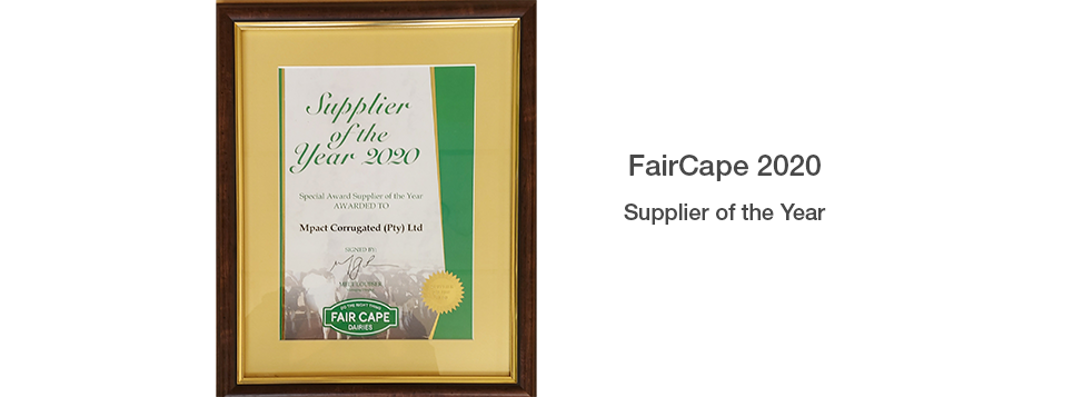 FairCape 2020 Supplier of the Year [award]