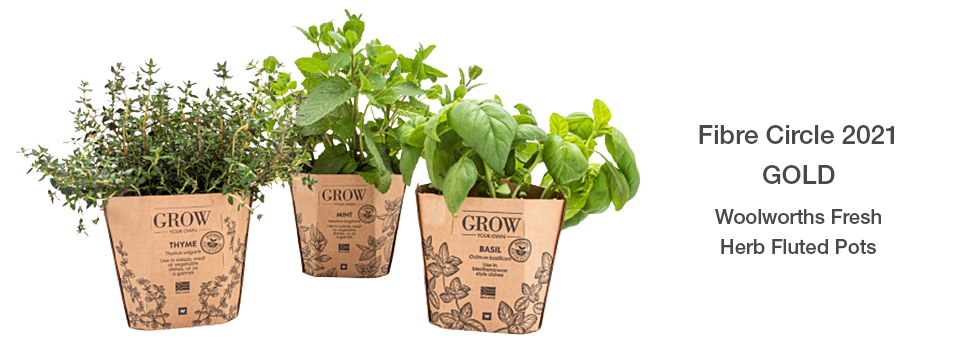 Fibre Circle 2021 GOLD Woolworths Fresh Herb Fluted Pots [award]